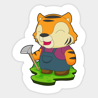 Tiger Miner Pickaxe Mining Sticker